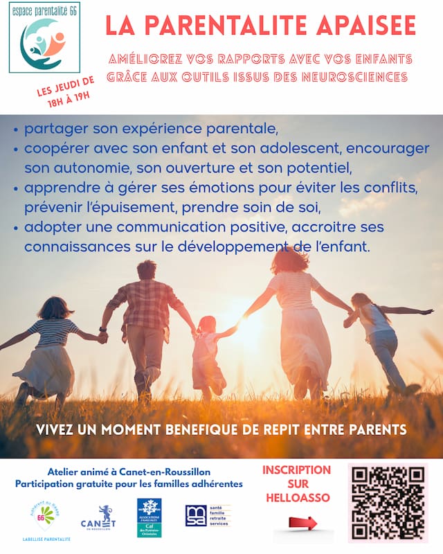 Affiche présentant l'action parentalité apaisée