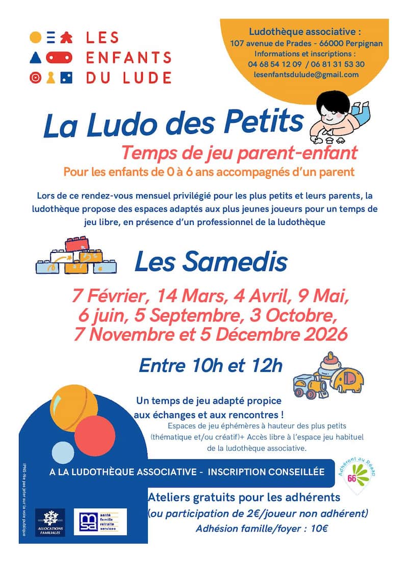 Programme des samedis de la Ludo des petits en 2026