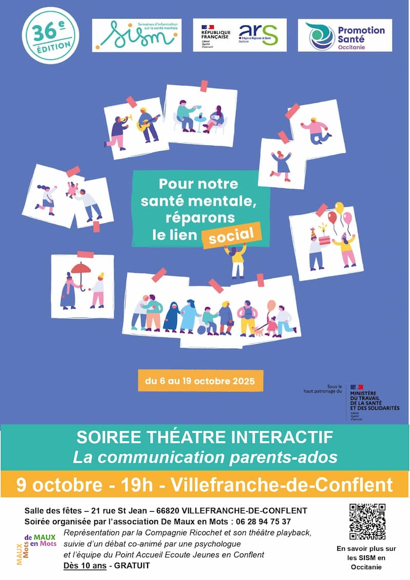 Affiche de la soirée autour des relations parents ados