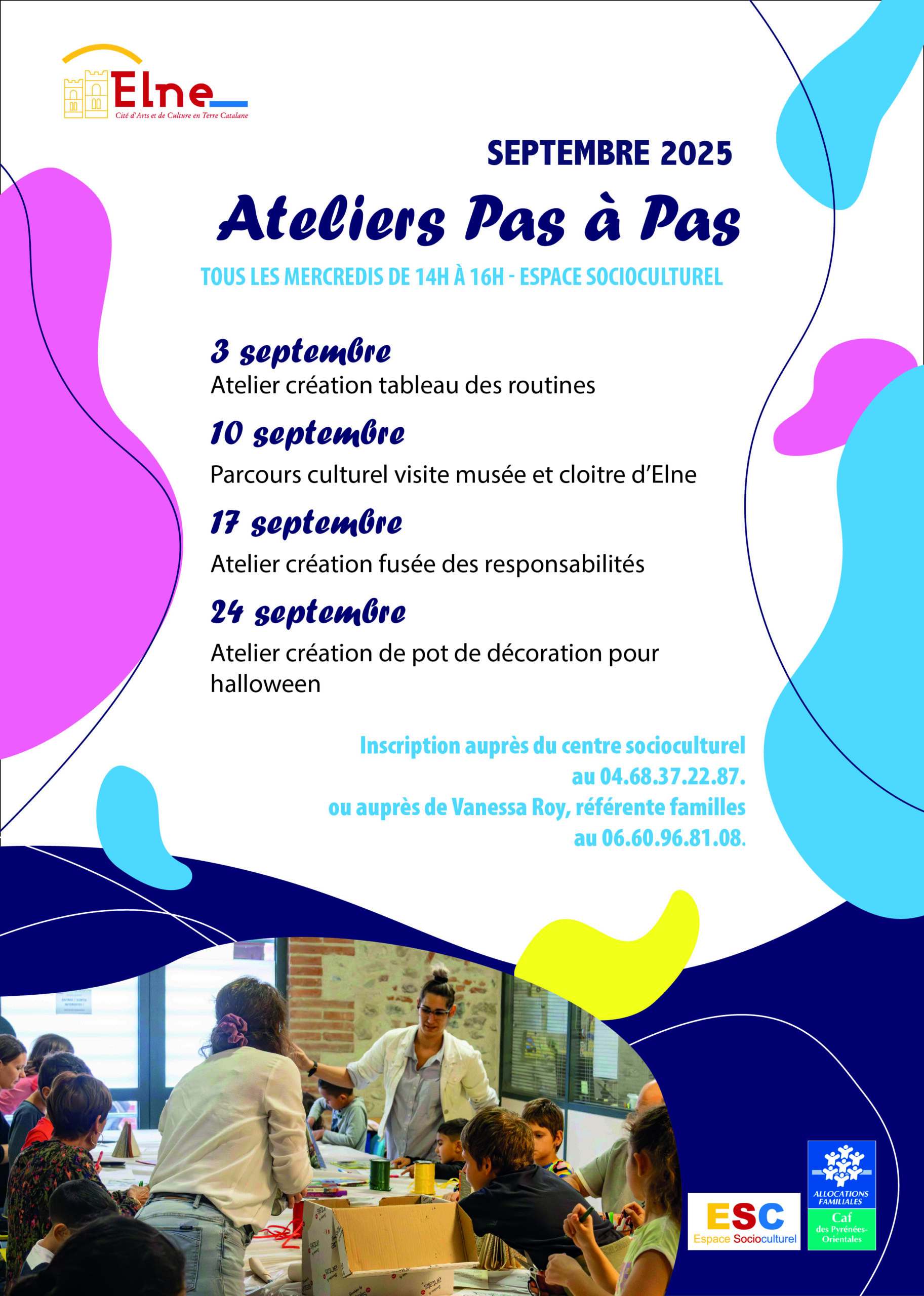 programme des ateliers pas à pas de septembre 2025