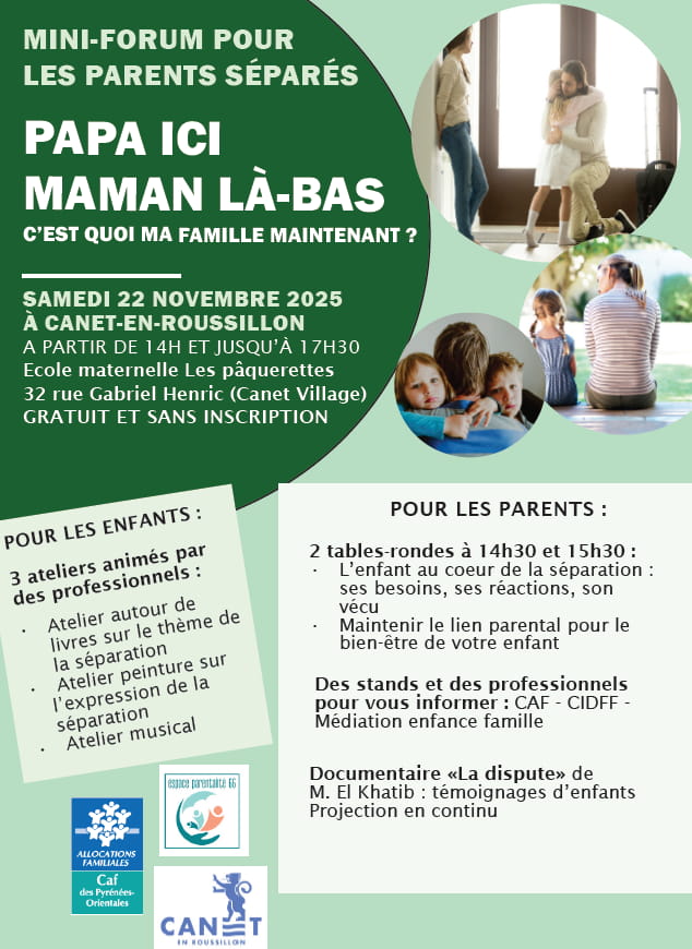 Affiche mini-forum pour les parents séparés
