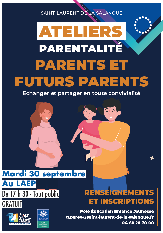 Affiche de l'atelier du 30-09 pour les parents à Saint-Laurent