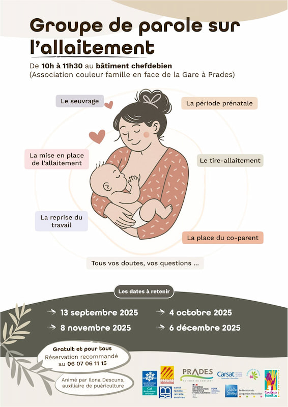 Affiche groupe de parole parentale sur l'allaitement