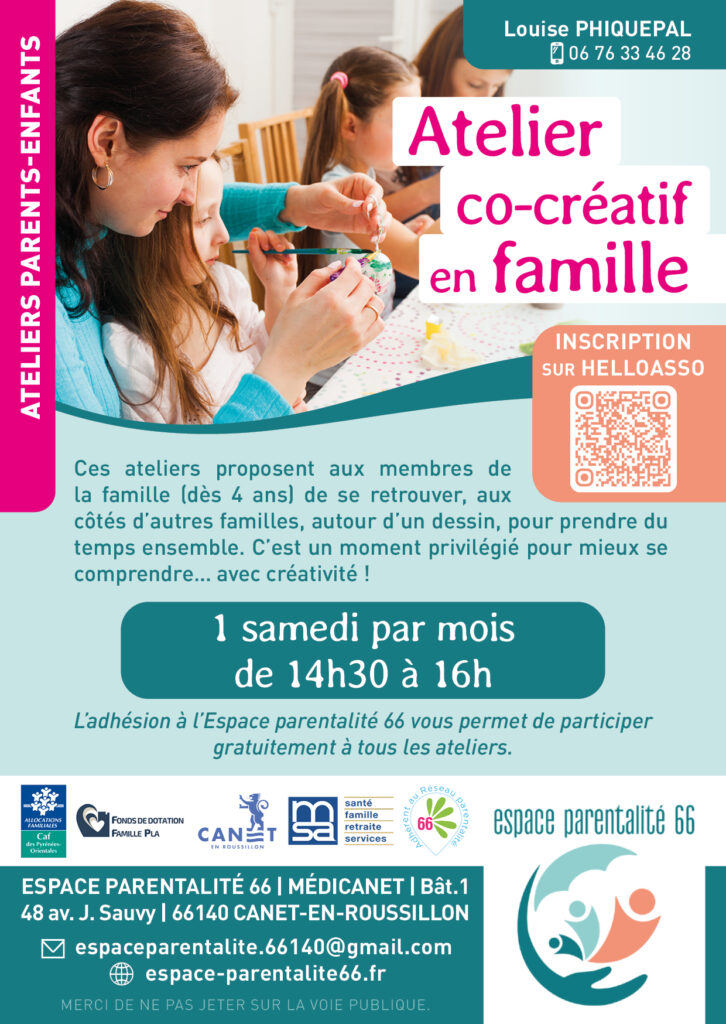 Affiche Ateliers cocréatifs en famille