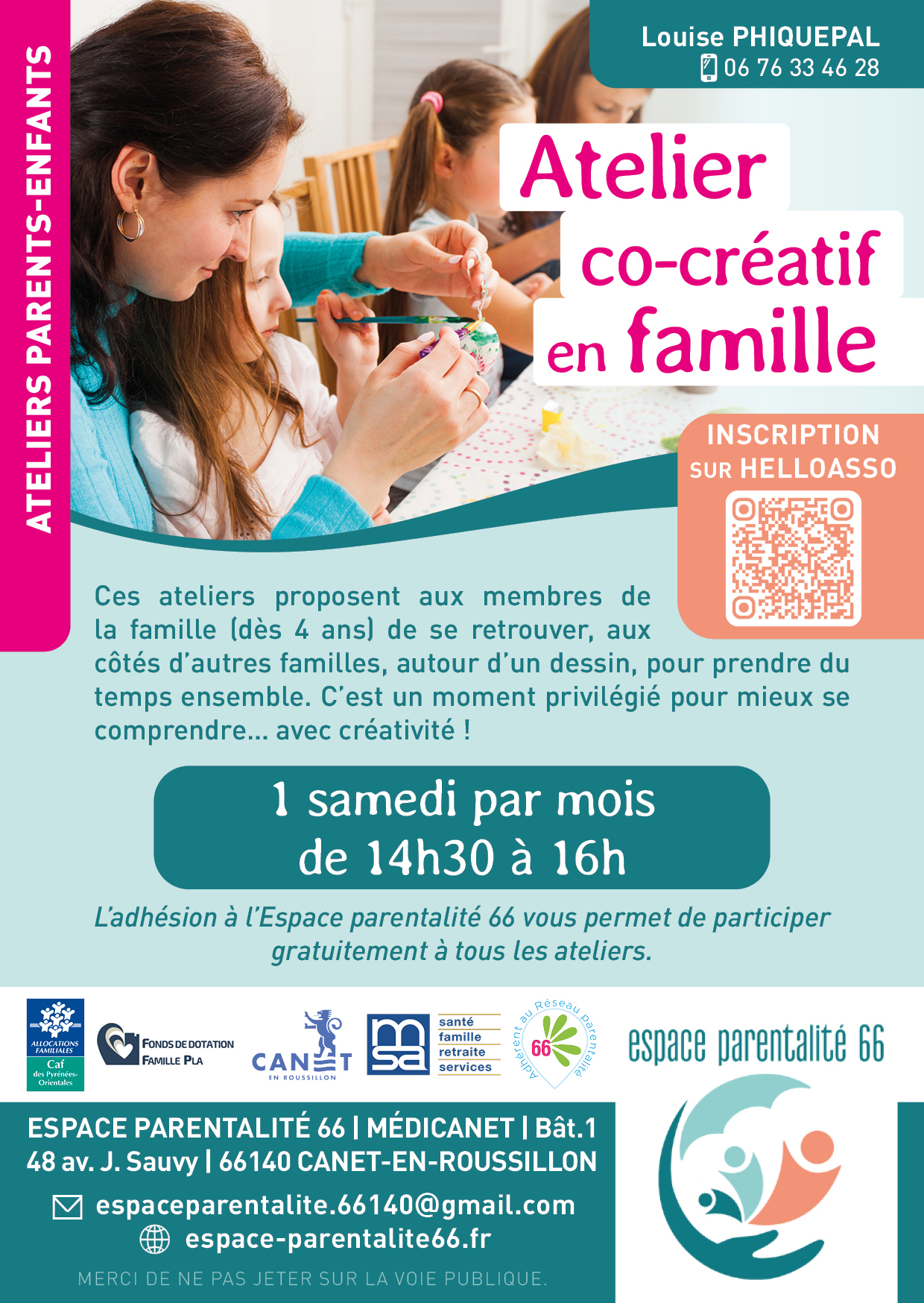 Affiche Ateliers cocréatifs en famille