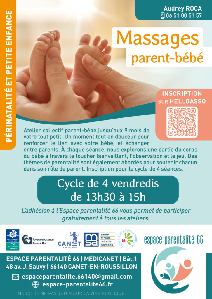 Affiche Ateliers massage parents-bébé