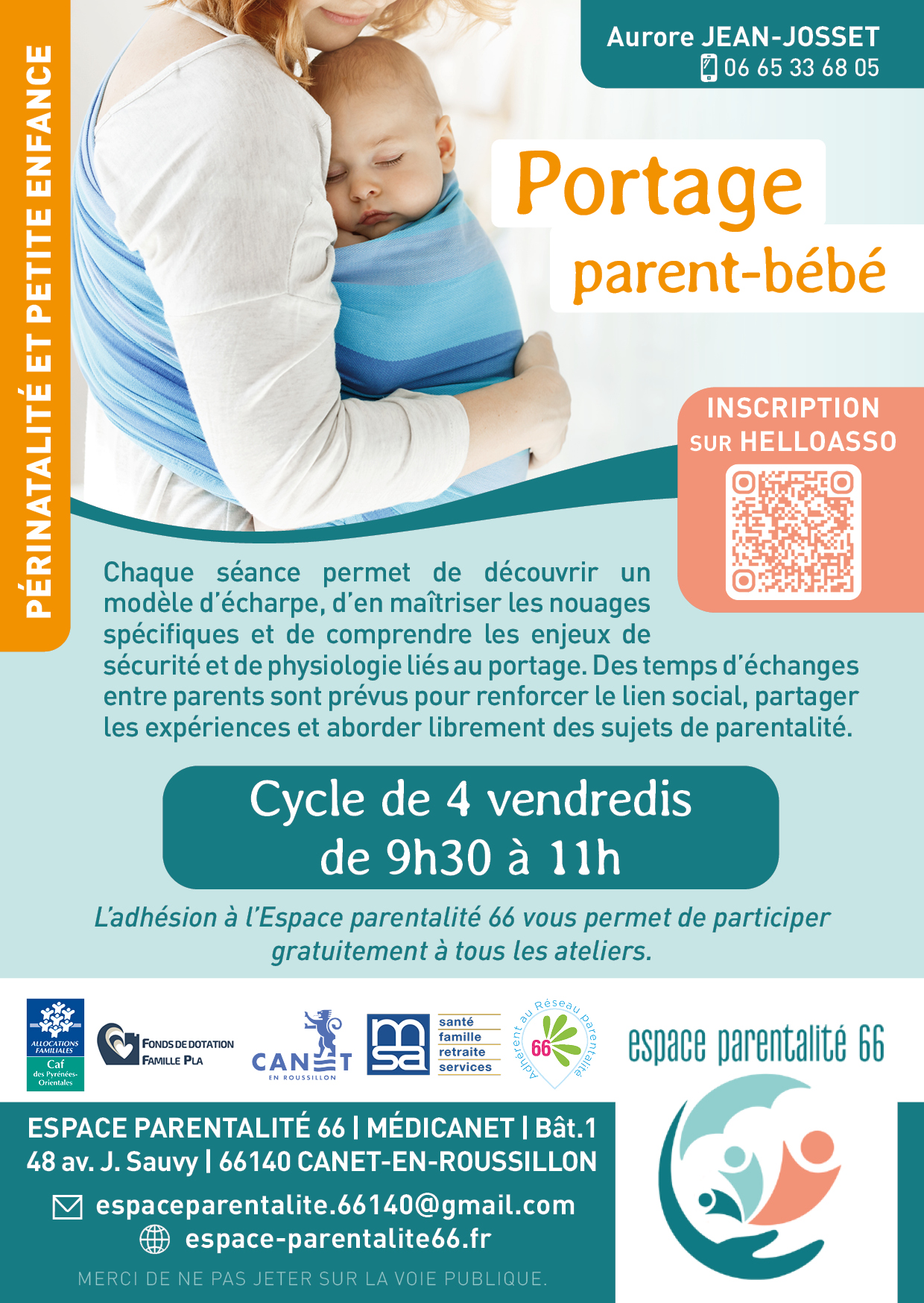 Affiche Ateliers portage bébé
