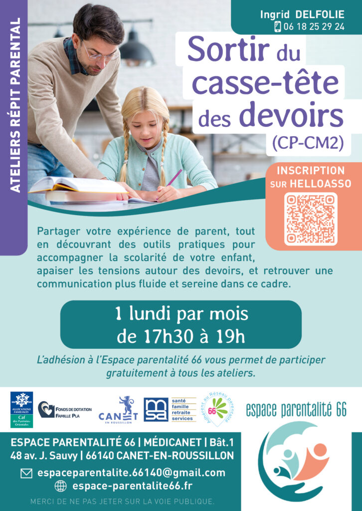 Affiche Ateliers sortir du casse-tete des devoirs