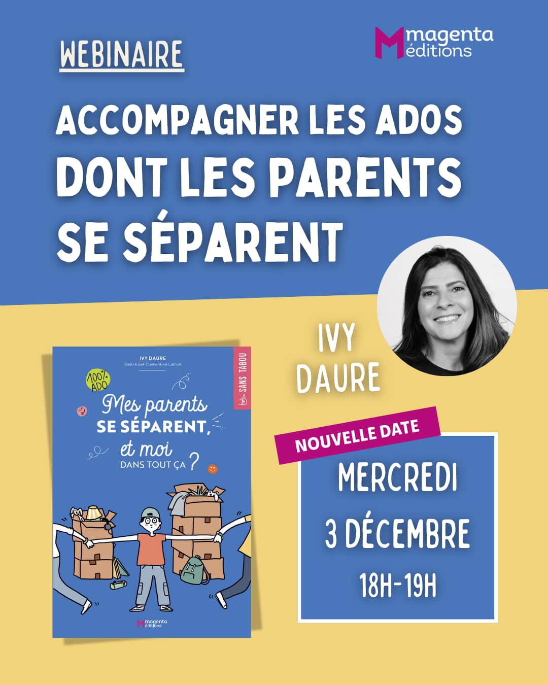 Affiche webinaire Accompagner les ados dont les parents se séparent 03-12-25