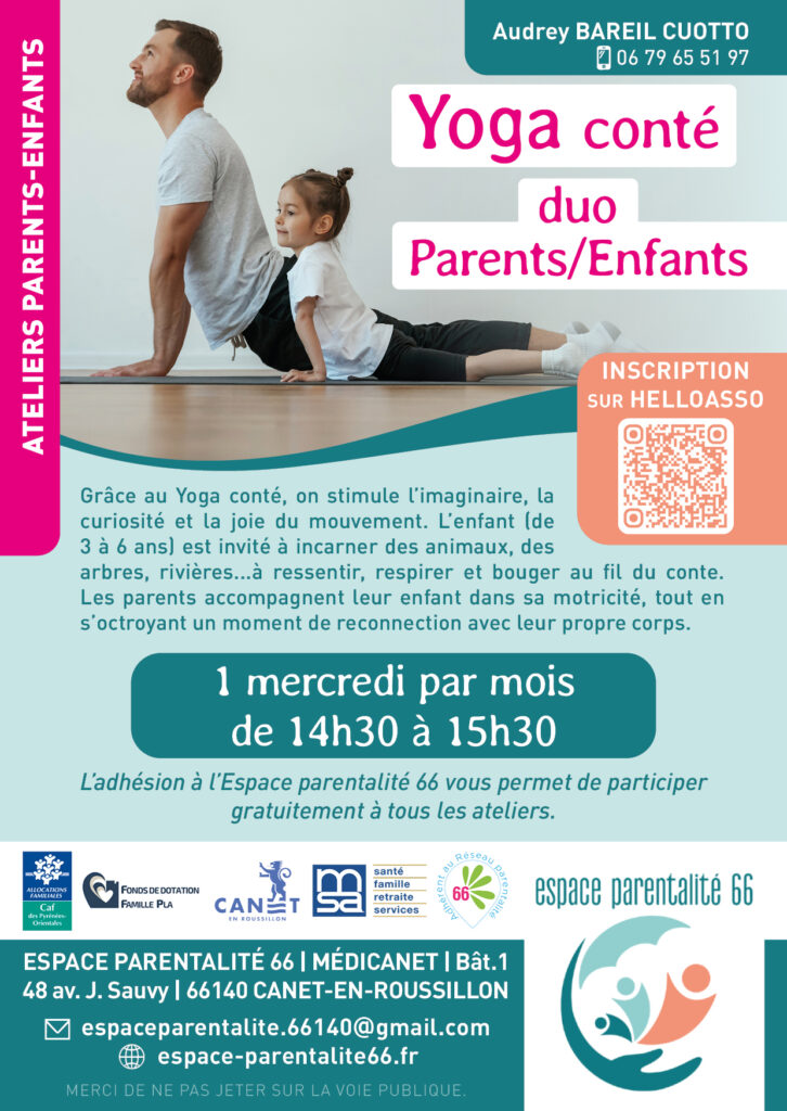Affiche Yoga conté duo parents-enfants