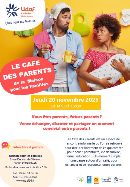 Affiche café des parents MPLF Udaf 66 novembre