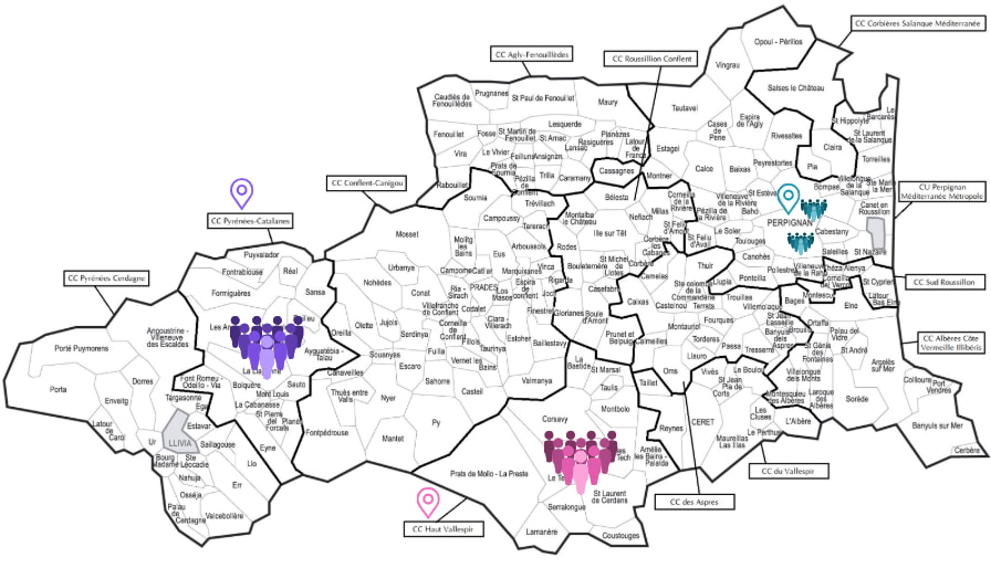 Carte du département présentant les territoires couverts à par un réseau local de soutien à la parentalité