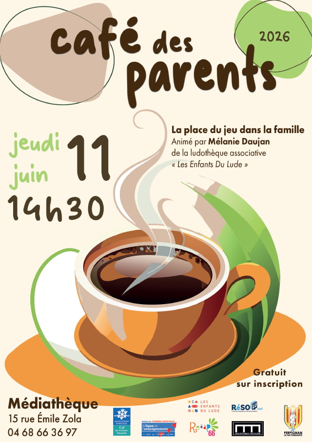 Affiche café des parents Perpignan 11 juin 2026