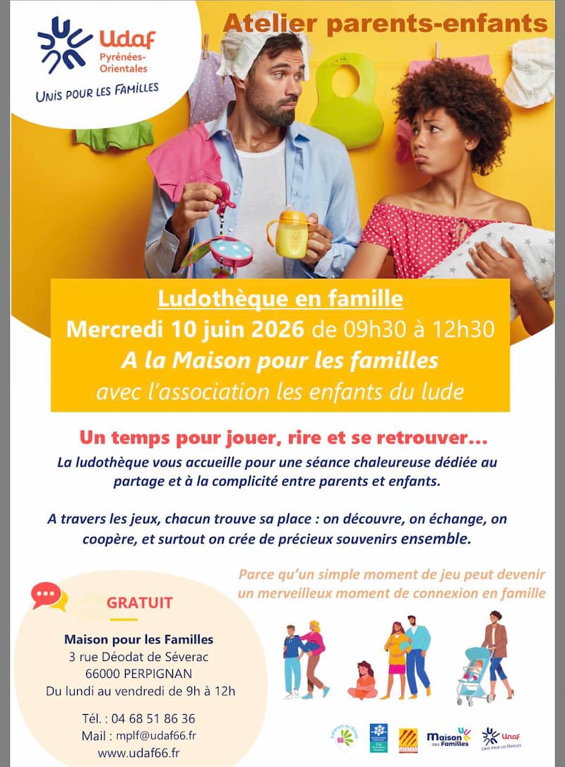Affiche de l'animation parents-enfants ludothèque à la MDF 10-06