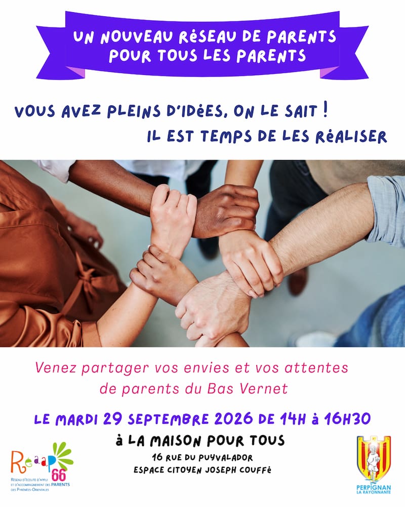 Affiche 1ere rencontre du réseau parentalité du Bas-vernet