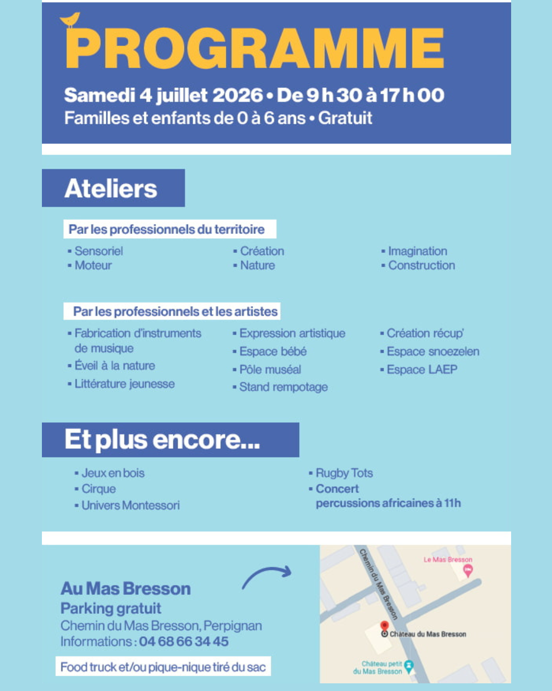 Programme 4 juillet viens jouer avec moi