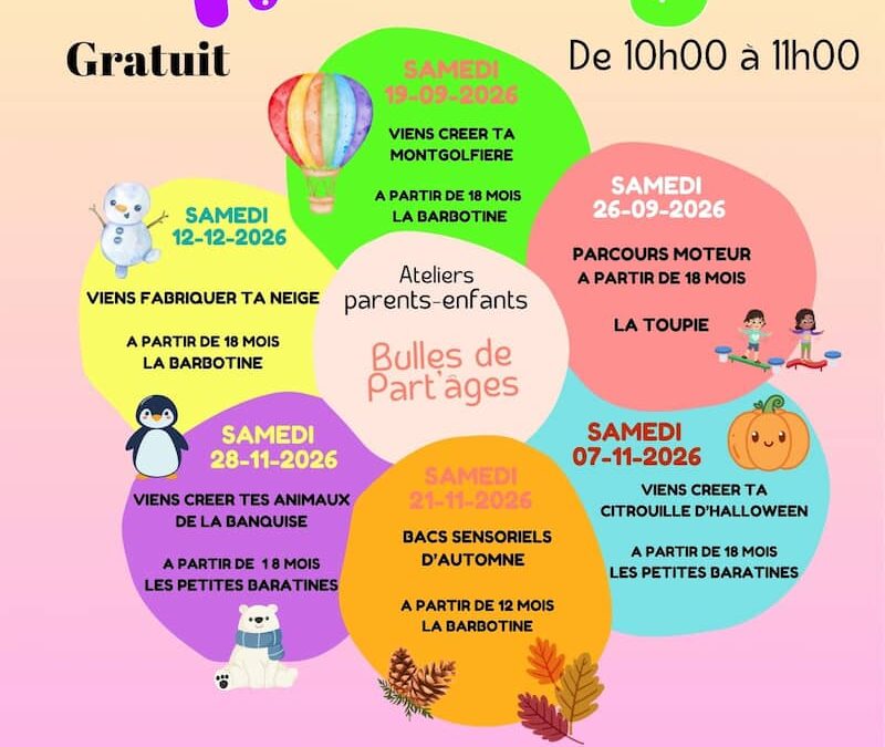 Ateliers Bulles de part&rsquo;age parents-enfants (1 – 5 ans), à Perpignan